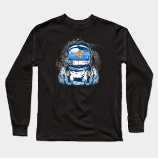 Astronaut in space with a fishbowl as a helmet! Long Sleeve T-Shirt